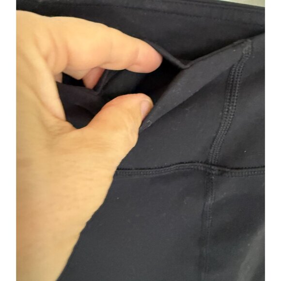 Lululemon Tadasana Slit Crop Black Capri Leggings With Side Slits  Hidden Pocket - Picture 4 of 7